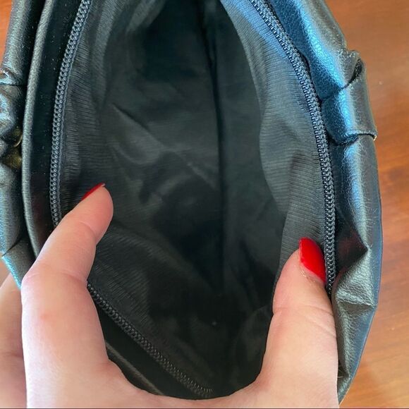 Holiday Fair 2 Pocket Purse w/ Braided Accent & Detachable Strap - Black & Gold - Picture 5 of 11